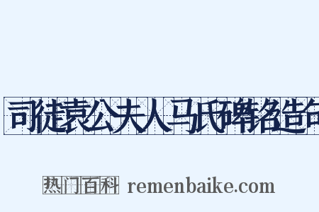 司徒袁公夫人马氏碑铭造句是什么意思的图片